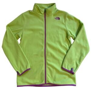 The North Face Neon Polar Fleece Zip Front Jacket Youth XL